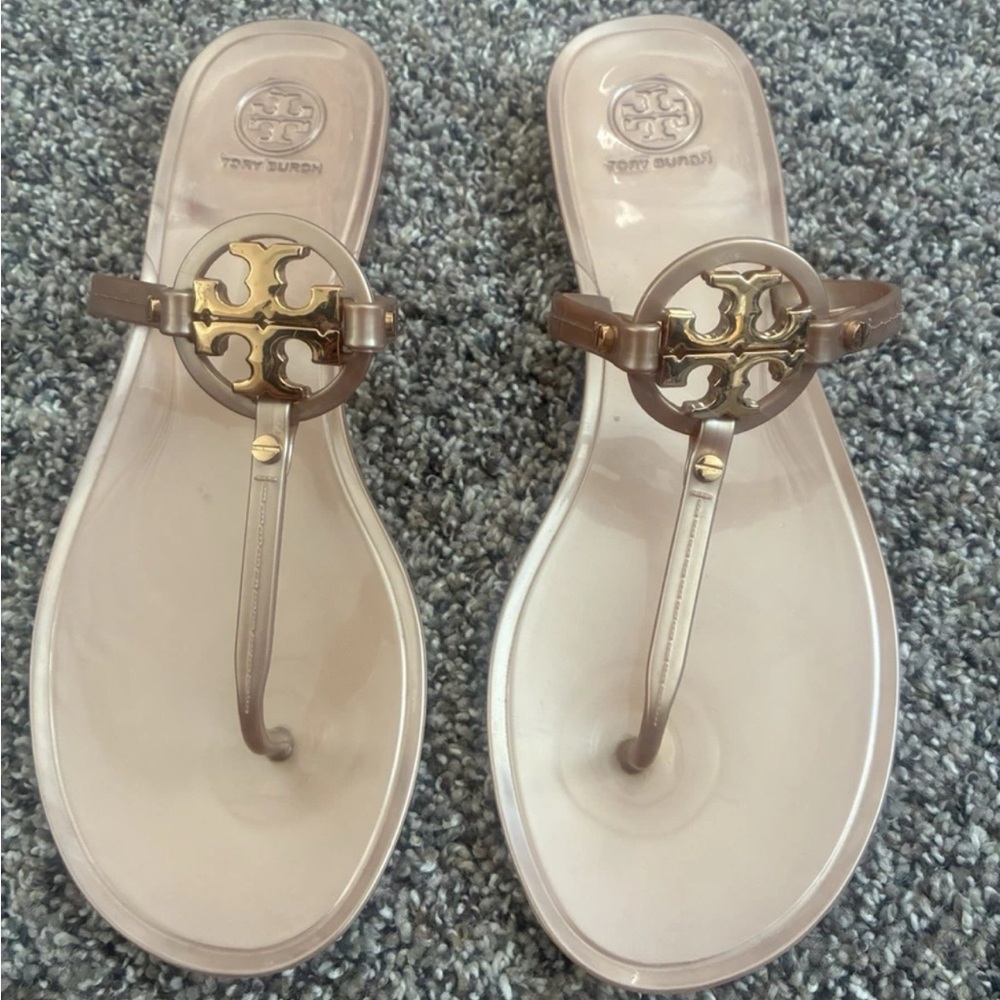 Tory Burch Miller Jelly Thong Sandals  Rose Gold 9